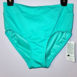 LAND'S END Women’s Tummy Control High Waisted Bikini Bottoms Emerald Green, 4
